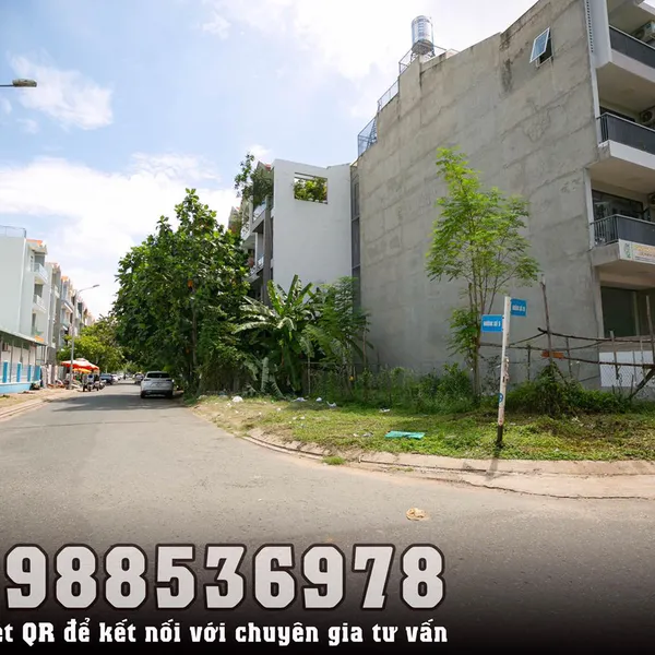 Đất lô góc Khu biệt thự Him Lam Tân Hưng, 7,5m x 20m