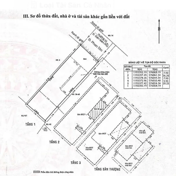 Bán nhà 1-2 Phan Tôn, Phường Sài Gòn, Quận 1