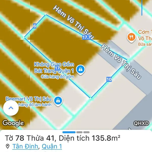 Bán nhà 98 Võ Thị Sáu,&nbsp;Phường Tân Định, Quận 1