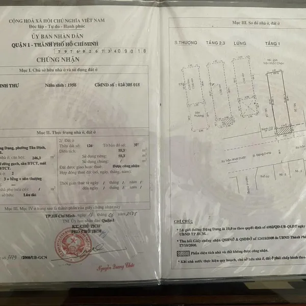 Bán nhà 22 Đặng Dung, Phường Tân Định, Quận 1