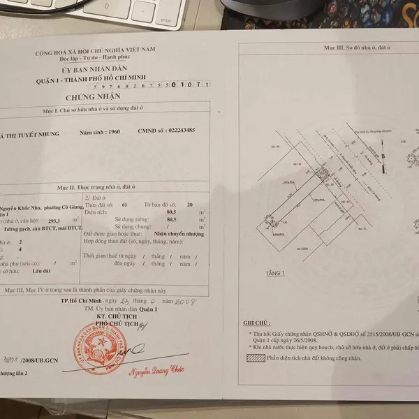 Bán nhà 25 - 27 Nguyễn Khắc Nhu, Phường Cô Giang, Quận 1