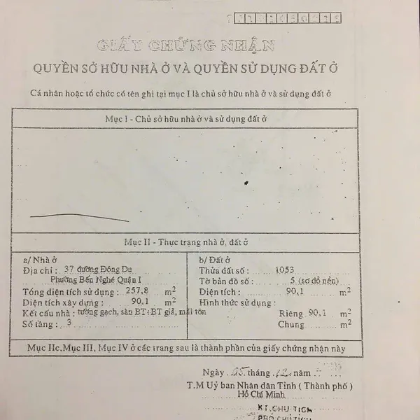 Bán nhà 37 - 39 Đông Du, P. Sài Gòn, Quận 1