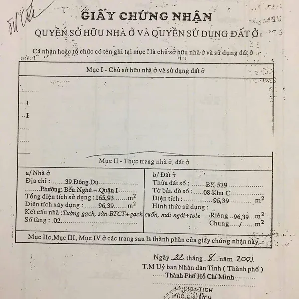 Bán nhà 37 - 39 Đông Du, P. Sài Gòn, Quận 1