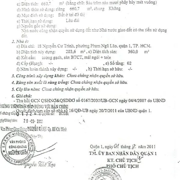 Bán quỹ đất 18 Nguyễn Cư Trinh, P. Cầu Ông Lãnh, Quận 1