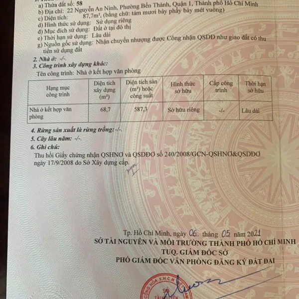 Bán khách sạn 22&nbsp;Nguyễn An Ninh, P. Bến Thành, Quận 1