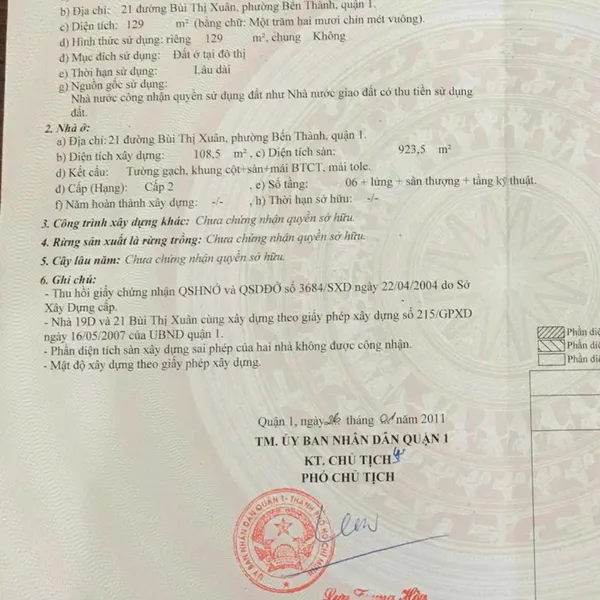 Bán toà nhà 21 Bùi Thị Xuân, Phường Bến Thành, Quận 1