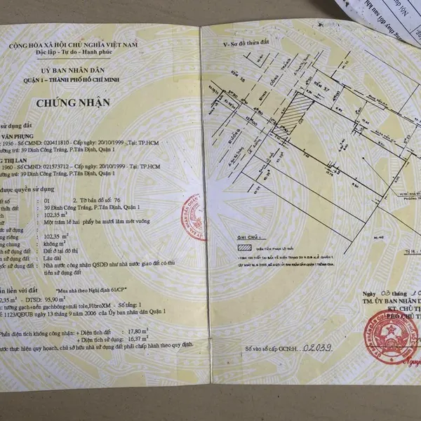 Bán nhà 39 Đinh Công Tráng, Phường Tân Định, Quận 1