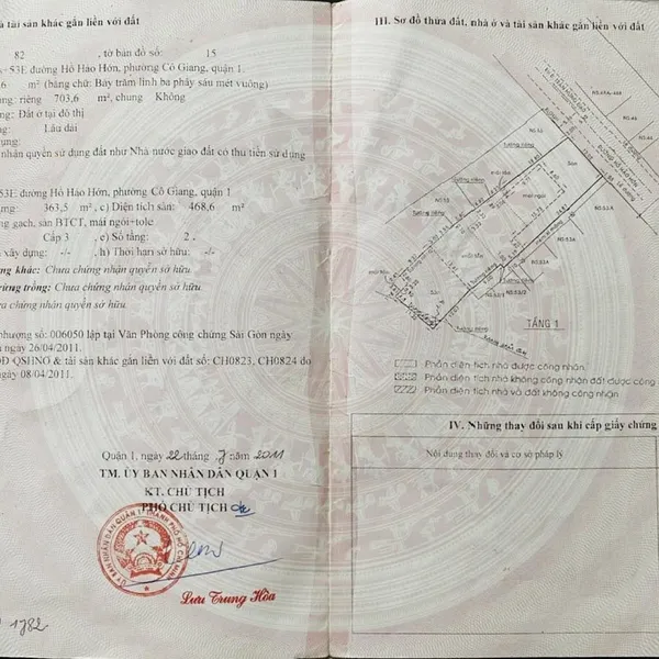 Bán nhà 53Bis – 53E Hồ Hảo Hớn, P. Cầu Ông Lãnh, Quận 1