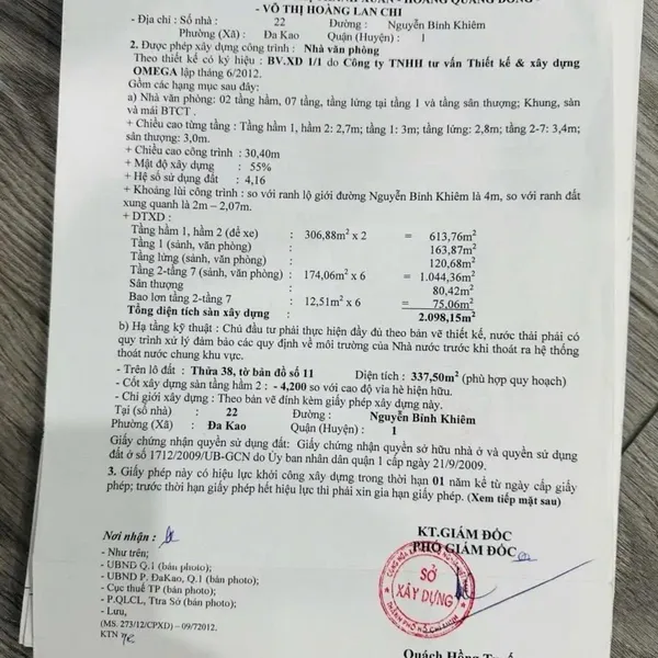 Bán toà nhà 22 Nguyễn Bỉnh Khiêm, P. Tân Định, Quận 1