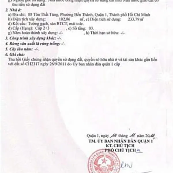 Bán nhà 88 - 90 - 90/2 Tôn Thất Tùng, Phường Bến Thành, Quận 1