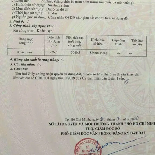 Bán khách sạn 52 - 54 Thủ Khoa Huân, P. Bến Thành, Quận 1