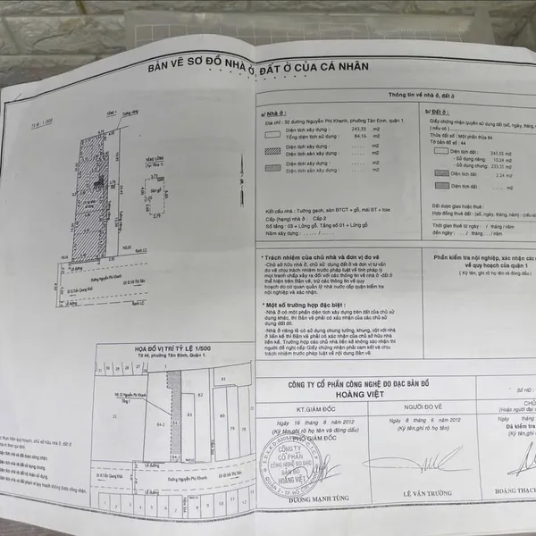 Bán nhà 32 Nguyễn Phi Khanh, P. Tân Định, Quận 1