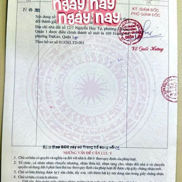 Bán nhà 109 Hoàng Sa, Phường Đa Kao, Quận 1