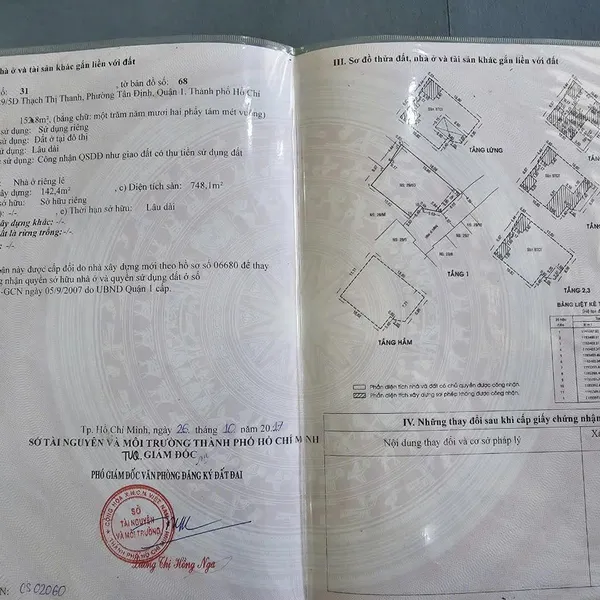 Bán nhà 29/5D Thạch Thị Thanh,&nbsp;P. Tân Định, Quận 1