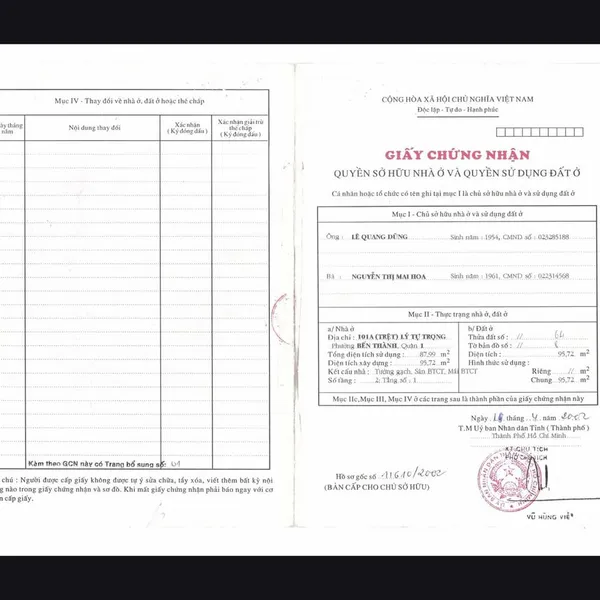 Bán nhà 101A Lý Tự Trọng, Phường Bến Thành, Quận 1