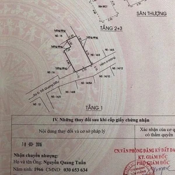 Bán khách sạn Quận 1, số 16 + 18 + 14/1 Đỗ Quang Đẩu, P. Bến Thành