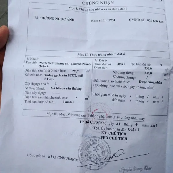 Bán khách sạn Quận 1, số 75/18 - 20 - 22 Hoàng Sa, P. Đa Kao