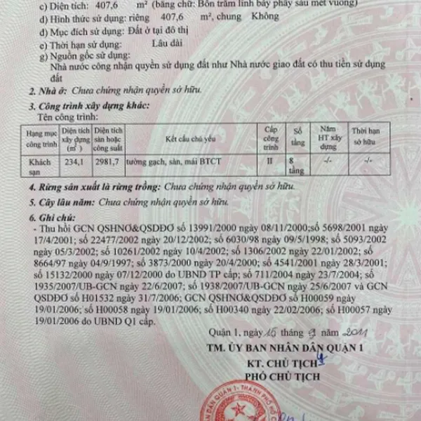 Bán khách sạn 125 - 133&nbsp;Lý Tự Trọng, P. Bến Thành, Quận 1