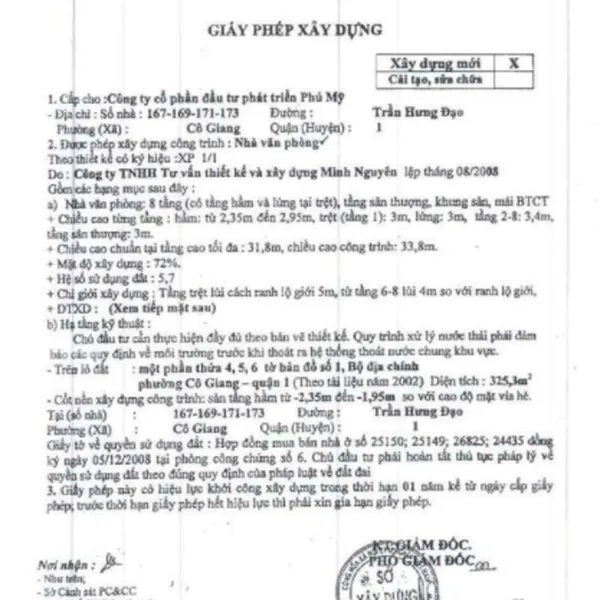 Bán toà nhà 167 - 169 - 171 - 173 Trần Hưng Đạo Quận 1 chính chủ