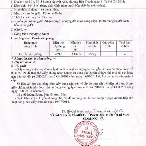 Bán khách sạn số 3 - 3A - 3B - 5 Sương Nguyệt Ánh, Phường Bến Thành, Quận 1