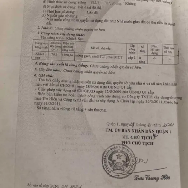 Bán khách sạn Quận 1, số 247 - 249 Lý Tự Trọng, P. Bến Thành