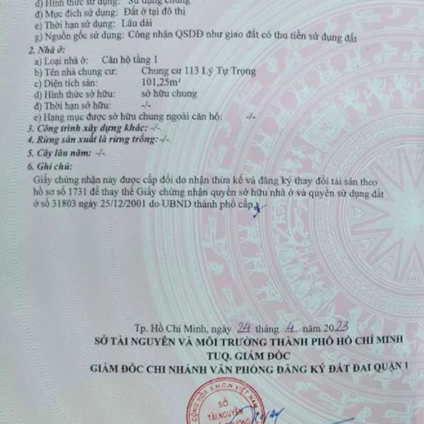 Bán nhà 113&nbsp;đường Lý Tự Trọng,&nbsp;Phường Bến Thành, Quận 1