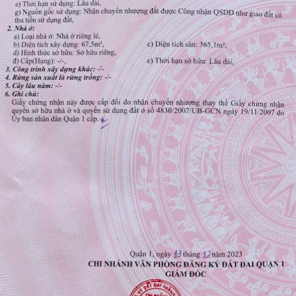 Bán nhà 2MT 8A Lê Thánh Tôn, P. Bến Nghé, Quận 1