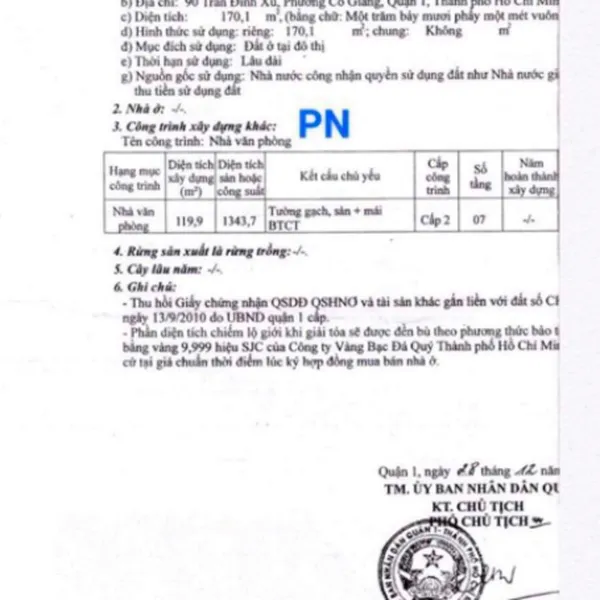 Bán toà nhà 90&nbsp;Trần Đình Xu, P. Cầu Ông Lãnh, Quận 1