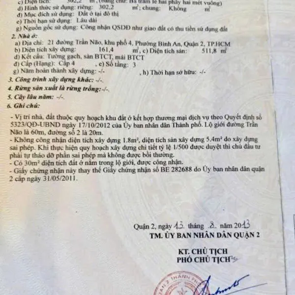 Bán nhà 21 Trần Não, Phường An Khánh, Quận 2