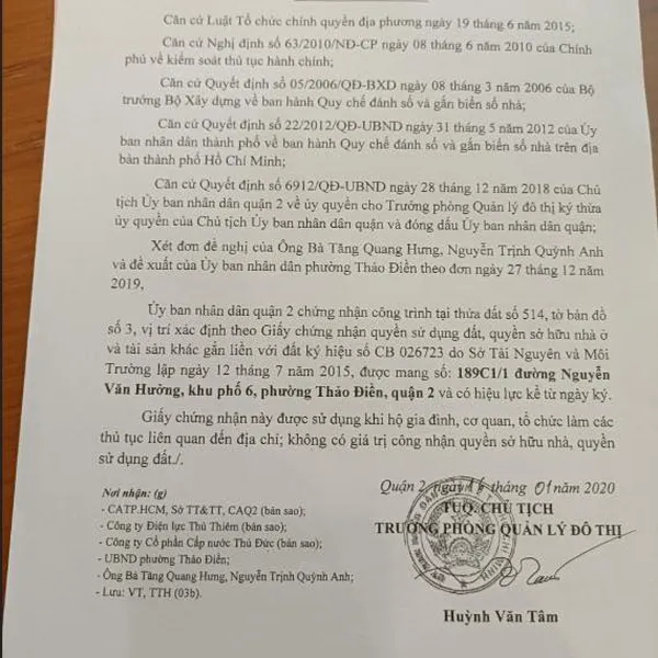 Bán biệt thự 189C1/1 Nguyễn Văn Hưởng, P. Thảo Điền, Quận 2