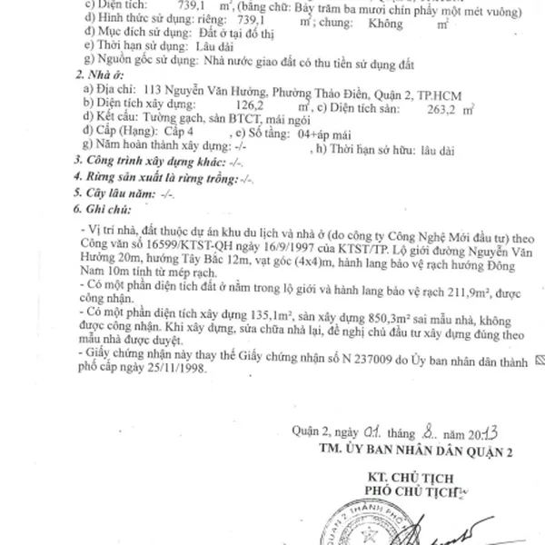 Bán biệt thự 113 Nguyễn Văn Hưởng, P. Thảo Điền, Quận 2