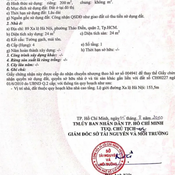 Bán quỹ đất 87 - 89 Xa Lộ Hà Nội, P. Thảo Điền, TP. Thủ Đức