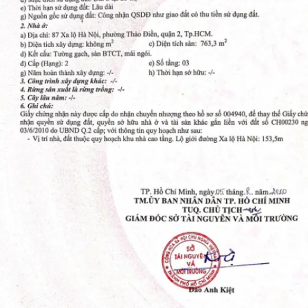 Bán quỹ đất 87 - 89 Xa Lộ Hà Nội, P. Thảo Điền, TP. Thủ Đức