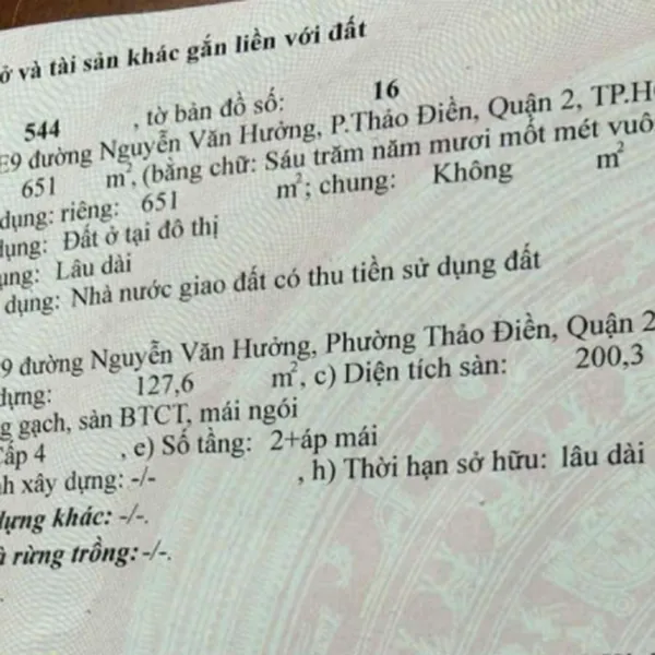 Bán biệt thự 146E9&nbsp;Nguyễn Văn Hưởng, Thảo Điền, Quận 2