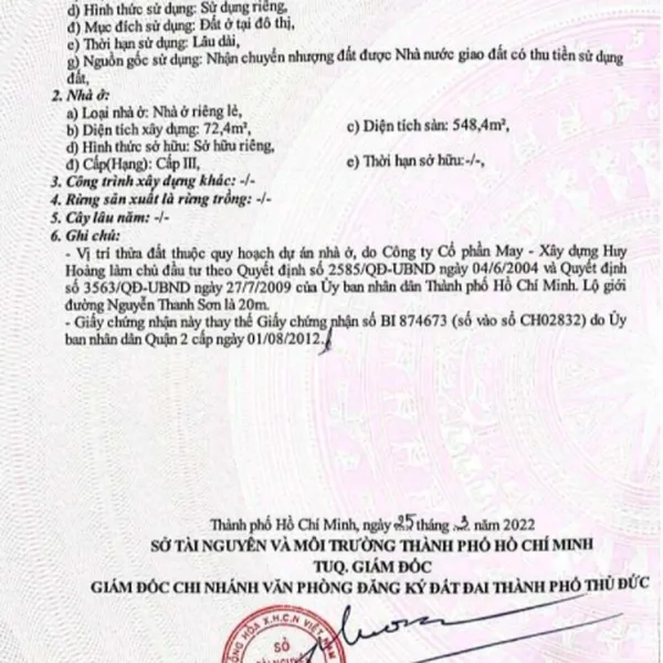 Bán toà nhà 46 - 48&nbsp;Nguyễn Thanh Sơn,&nbsp;P. Thạnh Mỹ Lợi, Quận 2