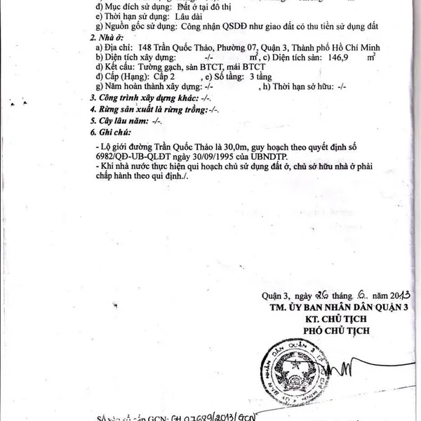 Bán nhà 148 Trần Quốc Thảo, P. Xuân Hòa, Quận 3