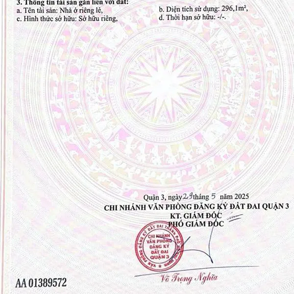 Bán nhà 21A Tú Xương, P. Xuân Hoà, Quận 3