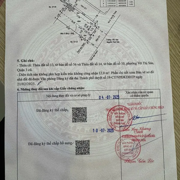Bán đất&nbsp;371/5-7 Hai Bà Trưng, P. Xuân Hoà, Quận&nbsp;3
