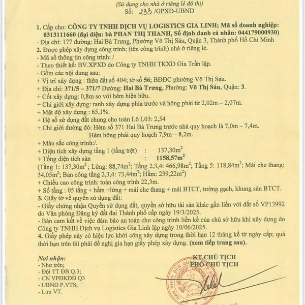 Bán đất&nbsp;371/5-7 Hai Bà Trưng, P. Xuân Hoà, Quận&nbsp;3