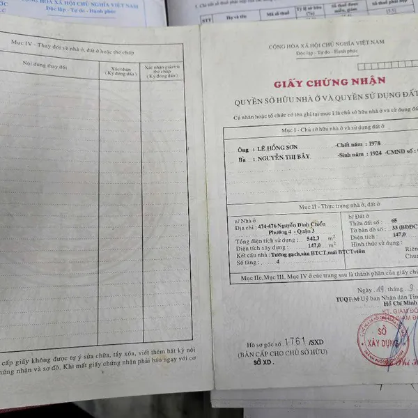 Bán nhà 474 - 476 Nguyễn Đình Chiểu, Phường 4, Quận 3