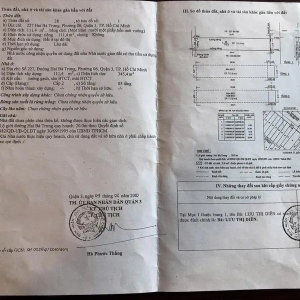 Bán nhà 225 Bis - 227 Hai Bà Trưng, P. Xuân Hoà, Quận 3