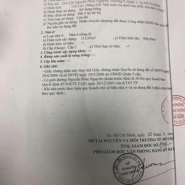 Bán toà nhà 224 - 226 Nguyễn Phúc Nguyên, Phường 9, Quận 3