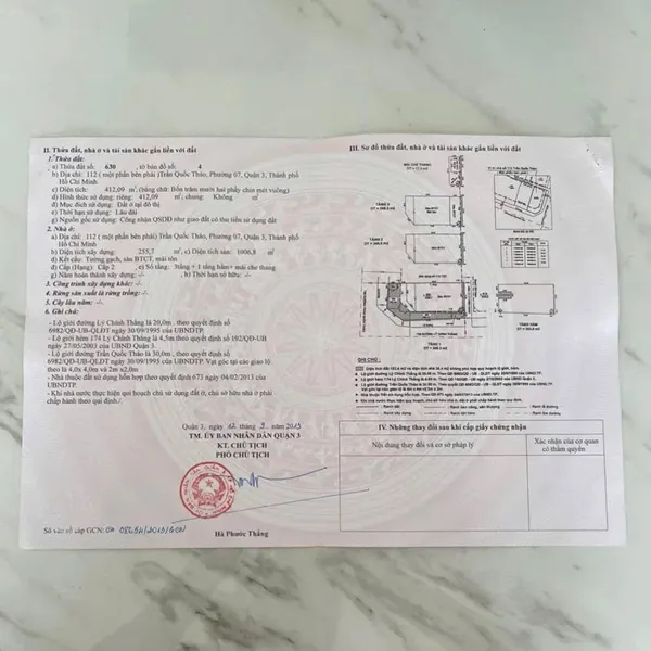 Bán nhà 112 Trần Quốc Thảo, Phường Võ Thị Sáu, Quận 3