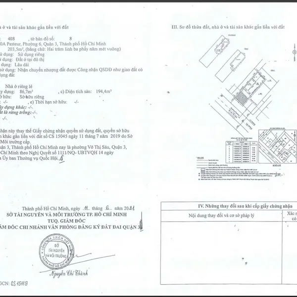 Bán nhà 204AB Pasteur, P. Xuân Hoà, Quận 3