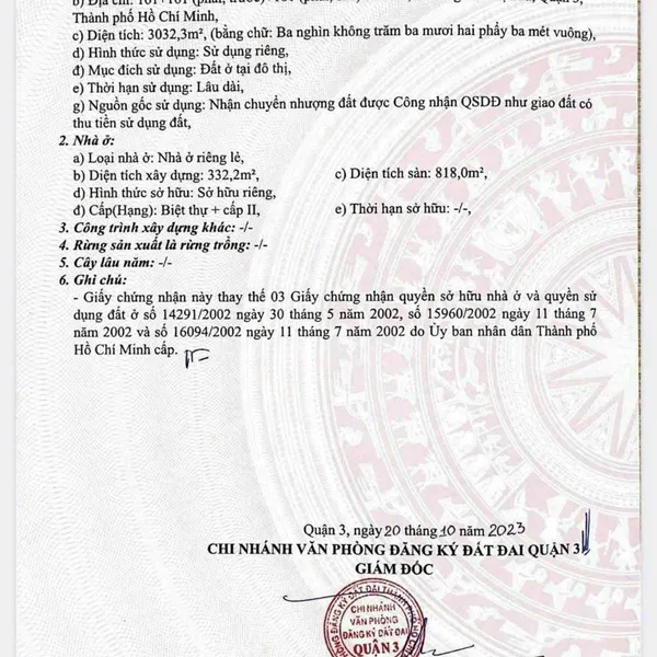 Bán nhà 161&nbsp;Pasteur, Phường Võ Thị Sáu, Quận 3