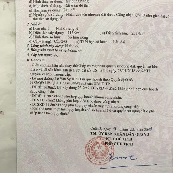 Bán nhà 390 Lê Văn Sỹ, P. Nhiêu Lộc, Quận 3