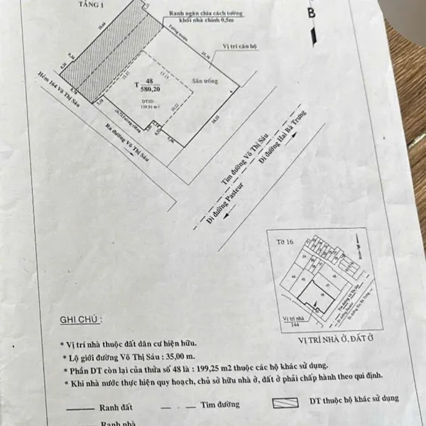 Bán nhà 144 Võ Thị Sáu, P. Xuân Hoà, Quận 3