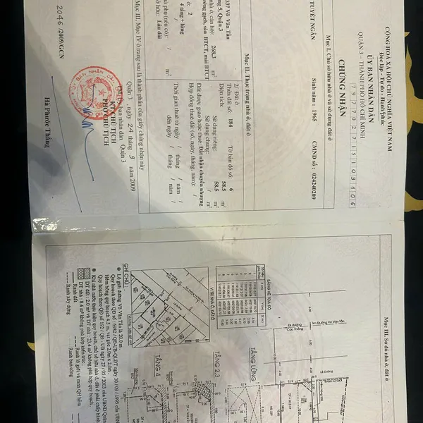 Bán nhà 335 - 337 - 339&nbsp;Võ Văn Tần, P. Bàn Cờ, Quận 3