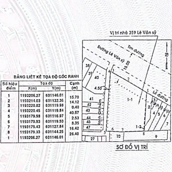 Bán nhà 359 đường&nbsp;Lê Văn Sỹ, Phường 13, Quận 3