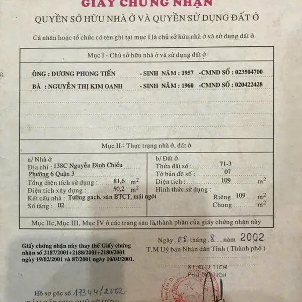 Bán nhà 138BCD&nbsp;Nguyễn Đình Chiểu, P.&nbsp;Võ Thị Sáu, Quận 3